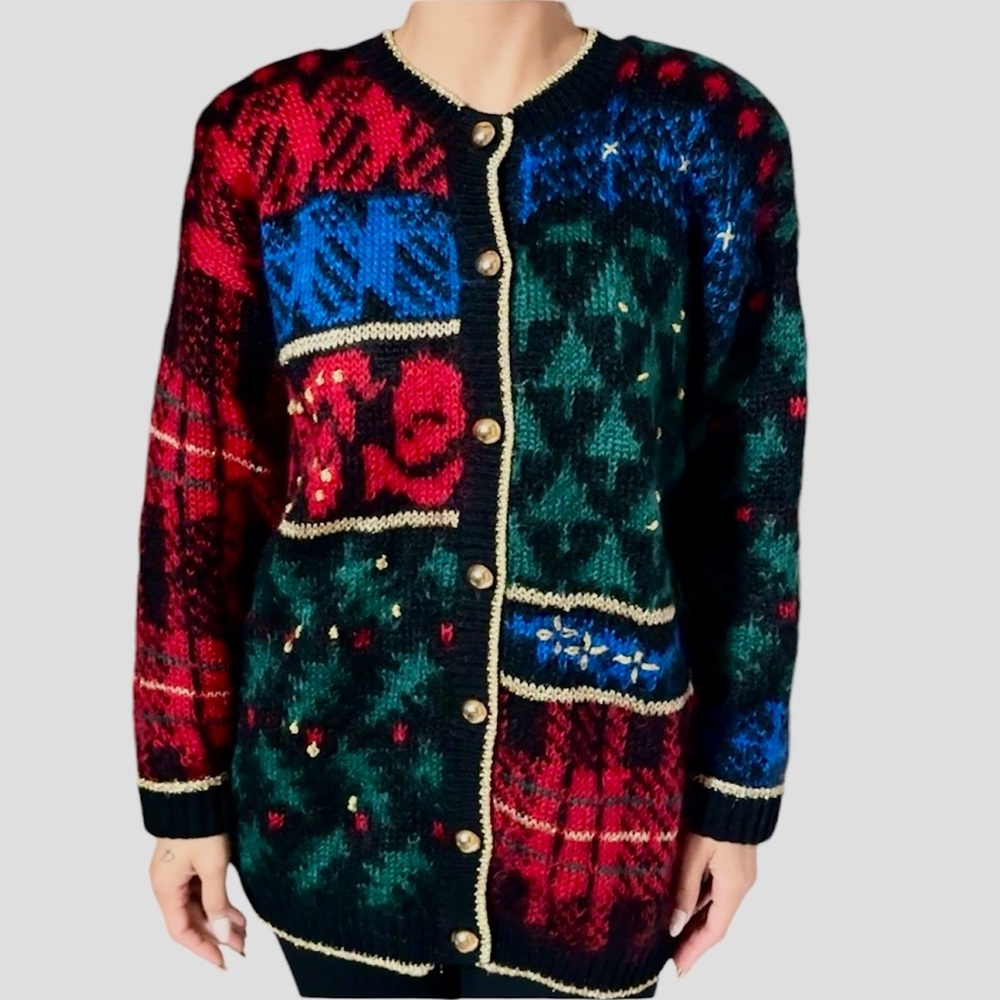 Vintage Susan Bristol Embroidered Mohair Wool Cardigan